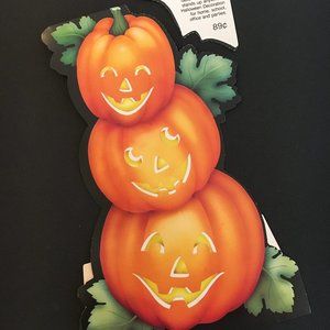Halloween Decoration ONE Vintage Standing Die Cut Pumpkins American Greetings
